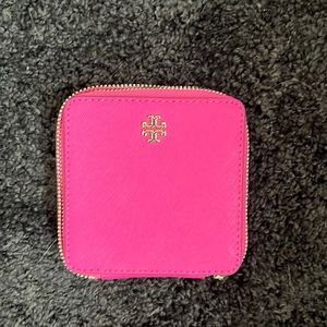Tory Burch hot pink jewelry case